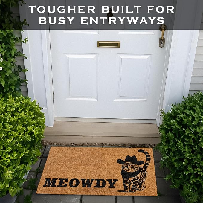 MAINEVENT Meowdy Doormat 30x17 Inch, Cat Front Door Mat - Image 4
