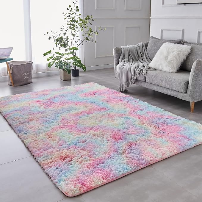 TABAYON Indoor Modern Soft 7x10 Shag Area Rugs, Non-Slip Plush Nursery Accent by TABAYON