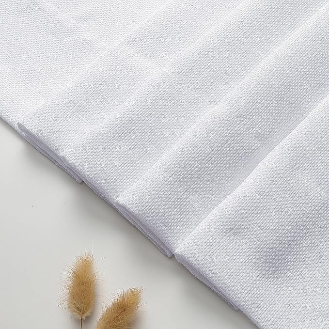 Chyhomenyc 2 Panels White Kitchen Curtains 36 Inch Length Tier Curtain - Image 6