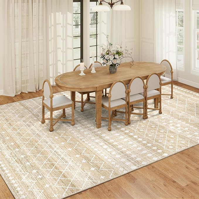Miukiki 9x12 Area Rug for Living Room Moroccan Washable Rugs Non Slip Indoor - Image 9