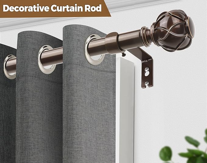 KAMANINA Curtain Rods for Windows 72 to 144 Inches Long Heavy Duty Curtain Rod - Image 6