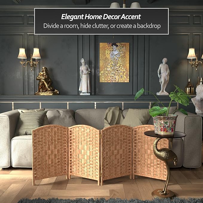 Red Lantern 2 ft. Short Diamond Weave Fiber Folding Screen - Image 2