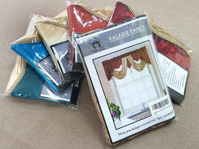 GOHD Golden Ocean Home Decor Valarie Fancy Window Valance. 54 x 18 inches. - Image 6