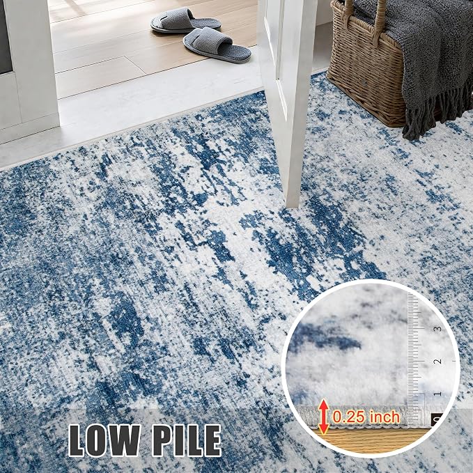 4x6 Area Rug Living Room Rug: Washable Modern Abstract Soft Thin Rug Indoor - Image 8
