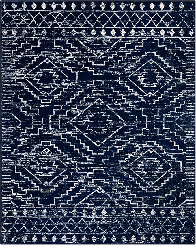 Wonnitar Moroccan 8x10 Rug Living Room Area Rugs, Washable Blue Bedroom Rug - Image 8