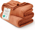 Bedsure GentleSoft Dark Orange Fleece Blanket King Size by BEDSURE