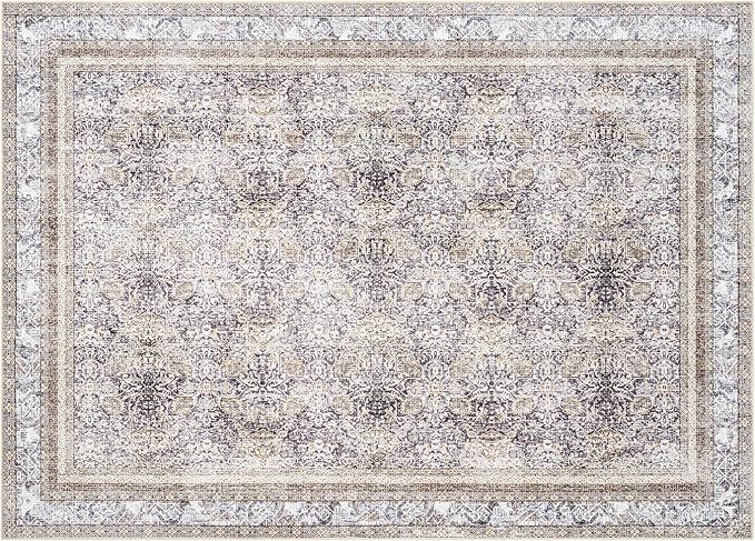 Phantoscope Washable Area Rug 4'x6' Non-Slip, Vintage Neutral Rugs - Image 2