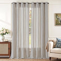 jinchan Linen Curtains for Living Room Black on Beige Striped Curtains for by JINCHAN