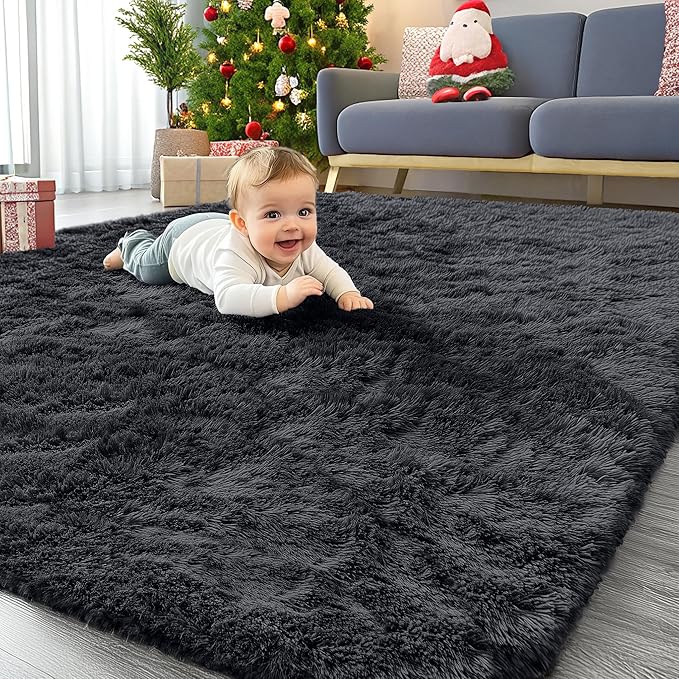 OLANLY 4x12 Area Rugs for Living Room Bedroom, Machine Washable Soft Fluffy by OLANLY