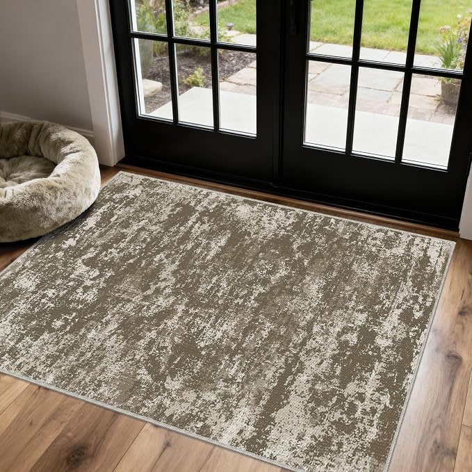 3x5 Area Rug Washable Entryway Rug Non Slip Abstract High-Stain Resistance No - Image 9