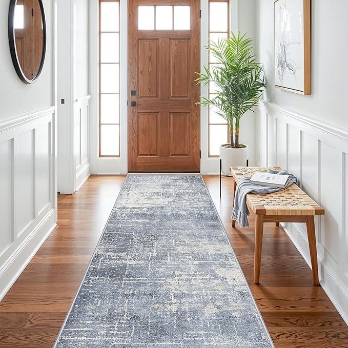 Abstract 3x10 Kitchen Rug Runners: Washable 10ft Hardwood Floor Mat Bathroom - Image 4
