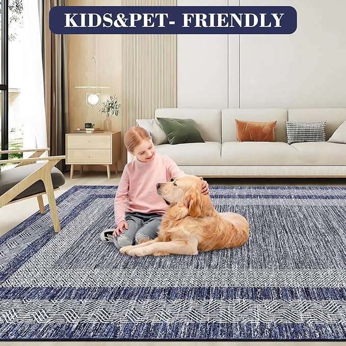 GarveeHome Modern Geometric Area Rug 2x3 Distressed Bordered Washable Non Slip - Image 7