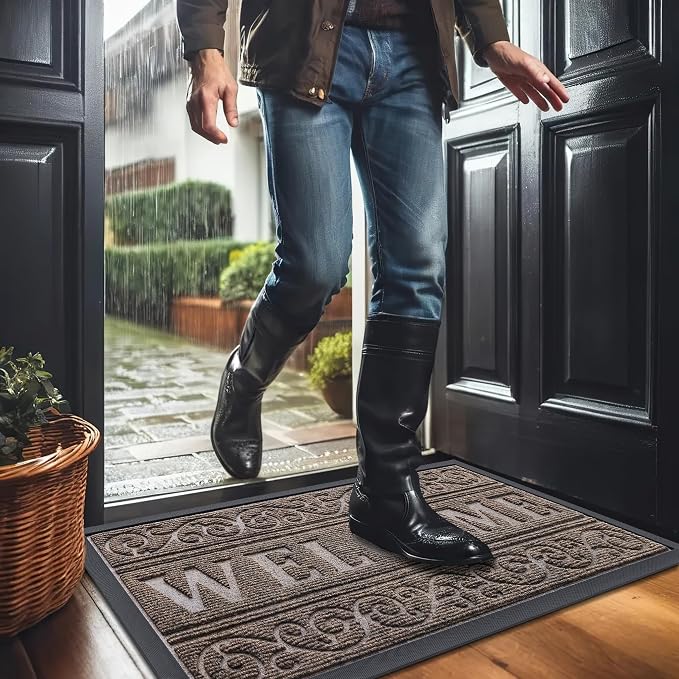OLANLY Welcome Door Mat Indoor Outdoor Entrance, Heavy Duty Sturdy Front Door - Image 9