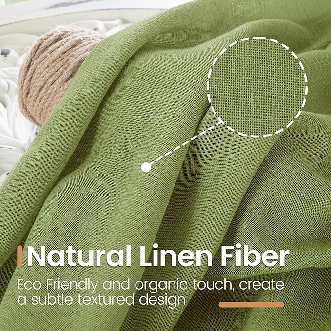 BGment Short Linen Semi Sheer Curtains 40 Inch Length - Image 3