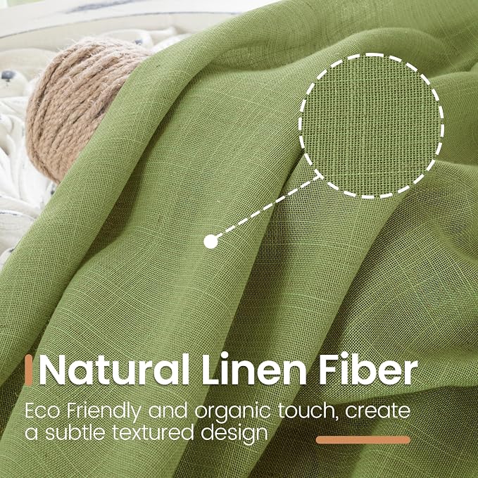 BGment Short Olive Green Curtains 36 Inch Length - Image 3