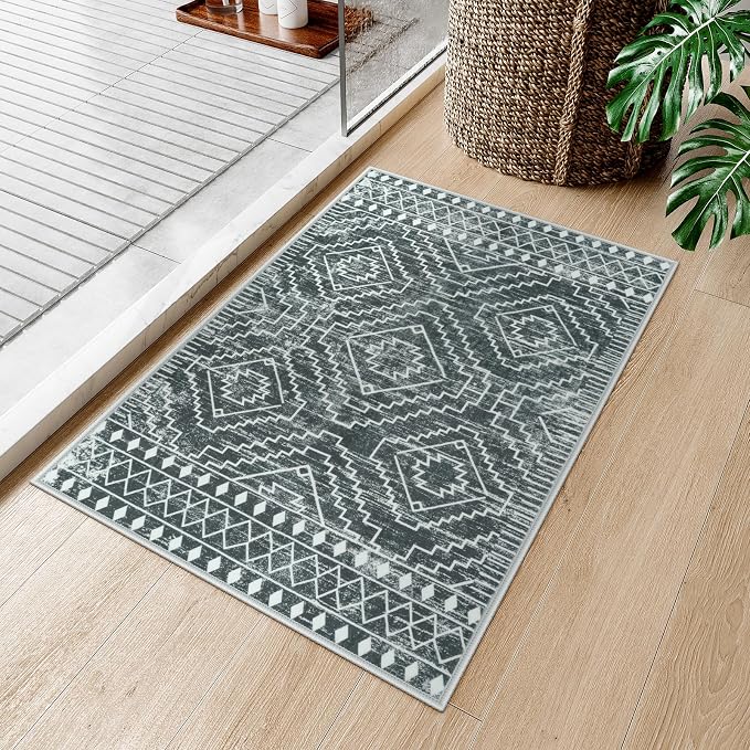 Wonnitar Moroccan Bathroom Rug, Washable 2x3 Small Bath Mat, Boho Tribal Soft - Image 8