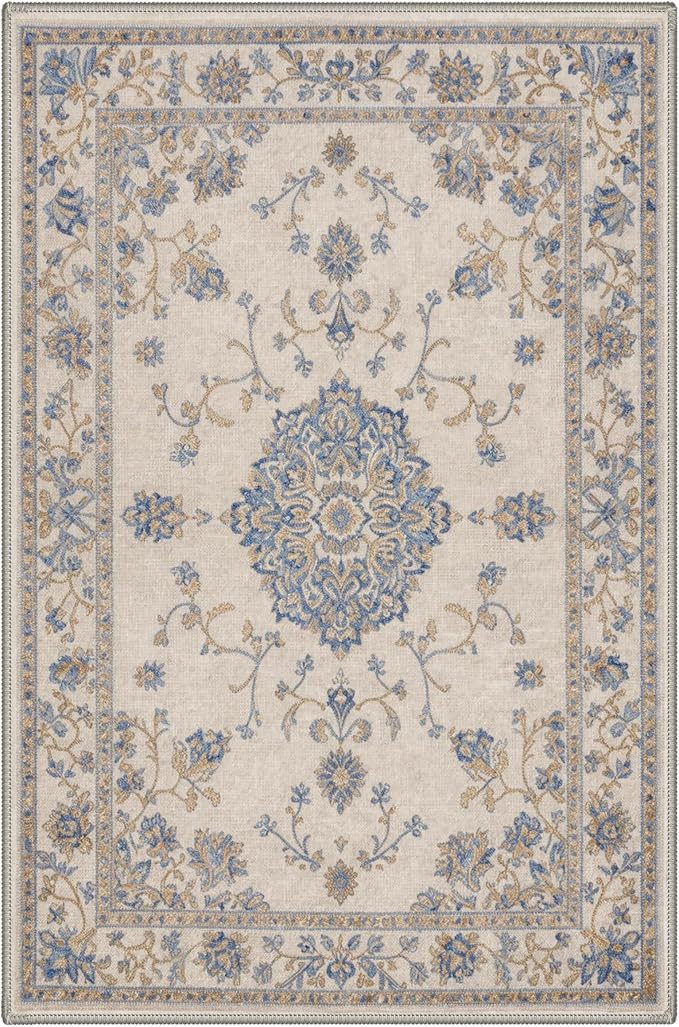 GENIMO 5x7 Area Rugs for Living Room, Machine Washable Non Slip Vintage Rugs - Image 7