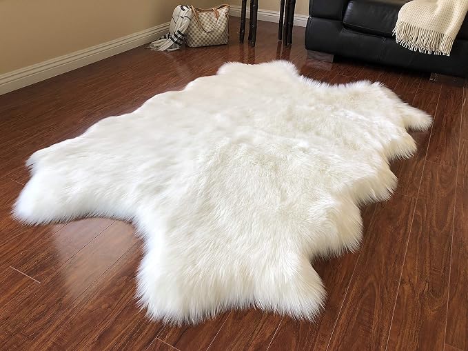 Free Shape Luxury Soft Fluffy Shag Area Rug Single Quarto 4 Pelts 4'x6' - Image 5