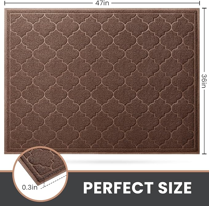 LuxStep Door Mat Large 36"x47"Indoor Outdoor Doormat, Non-Slip Low-Profile - Image 3