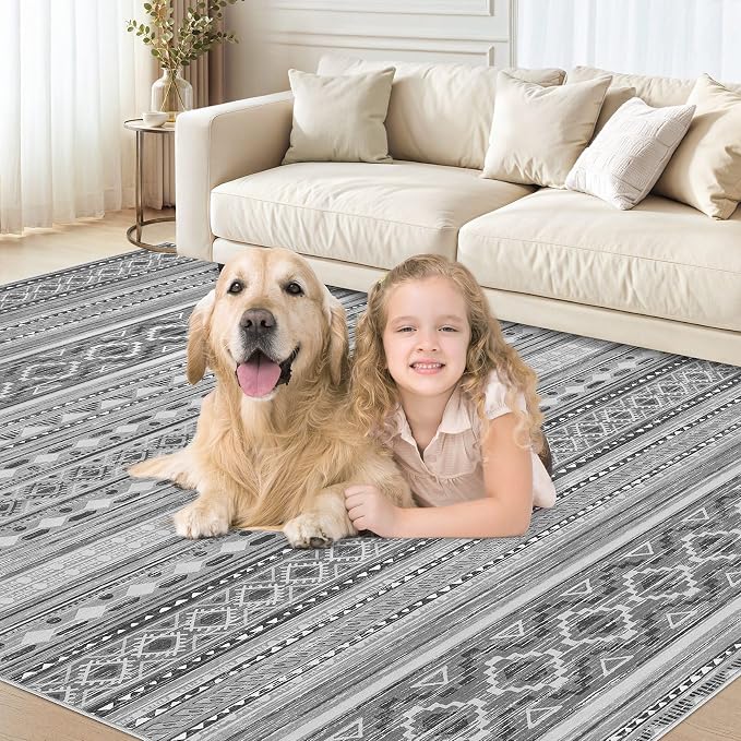 cotiled 5x7 Area Rug Living Room: Washable Boho Rugs - Image 8