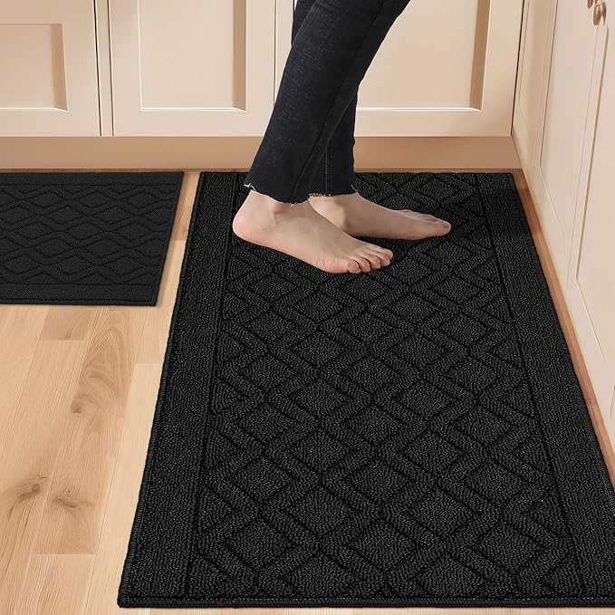 COSY HOMEER 48x20 Inch/30X20 Inch Kitchen Rug Mats Made of 100% Polypropylene 2 by COSYHOMEER