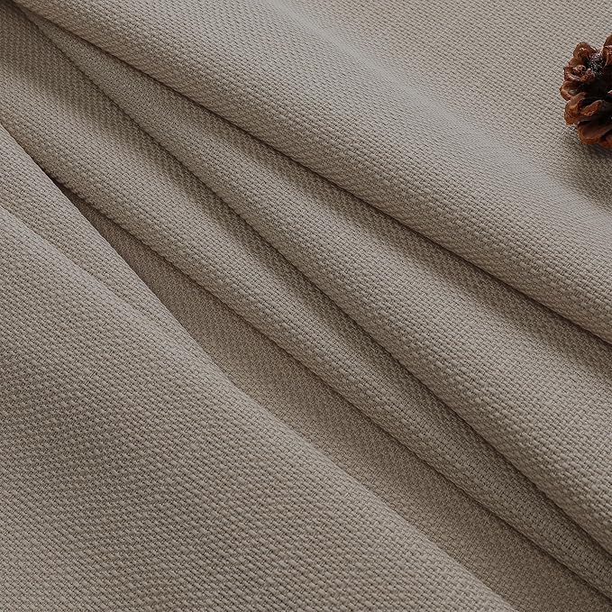 Chyhomenyc 2-Panel Stone Beige Kitchen Curtains, 36 Inch Length Tier, Faux - Image 5