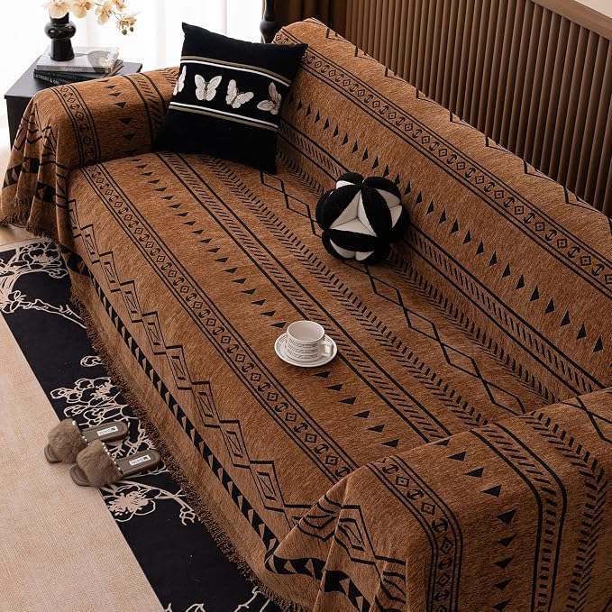 VClife Bohemian Couch Cover for Dog, Plush Thick Chenille Aztec Couch Cover for - Image 5