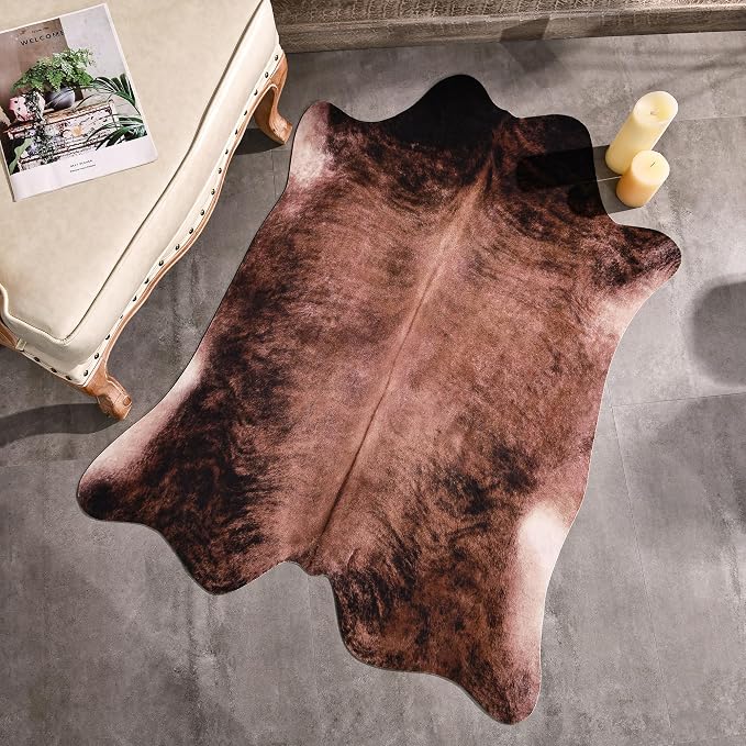 Easycozy Faux Cowhide Large Cow Print 3 x 4 Feet Thickened Elastic Rug - Image 3