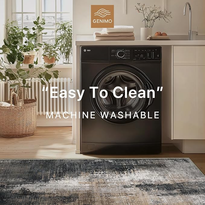 GENIMO Washable Area Rugs for Living Room, 8x10 Vintage Non Slip Rugs, Low Pile - Image 5