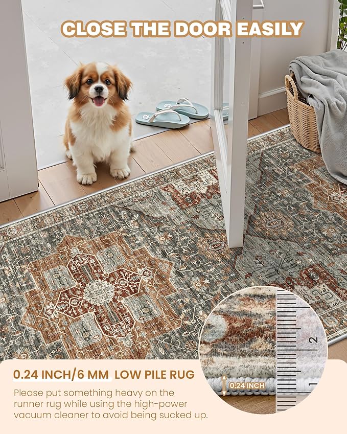 Hallway Runner Rug 2x12, Extra Long Washable Runner Rugs - Image 6