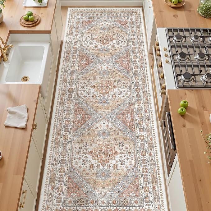 4x12 Runner Rug for Hallway, Low-Pile Wide Runner for Entryway, Long Washable - Image 3
