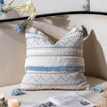 BlissBlush 18X18 Throw Pillow Cover, Coastal Blue Square Decorative Cushion by BlissBlush