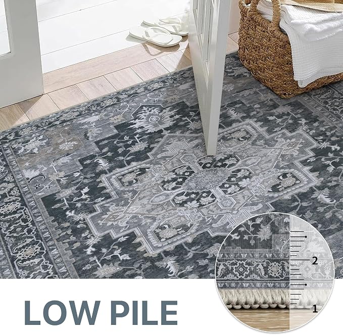 GENIMO 2'6''x8 Runner Rugs for Hallway, Machine Washable Non Slip Vintage Rugs - Image 4