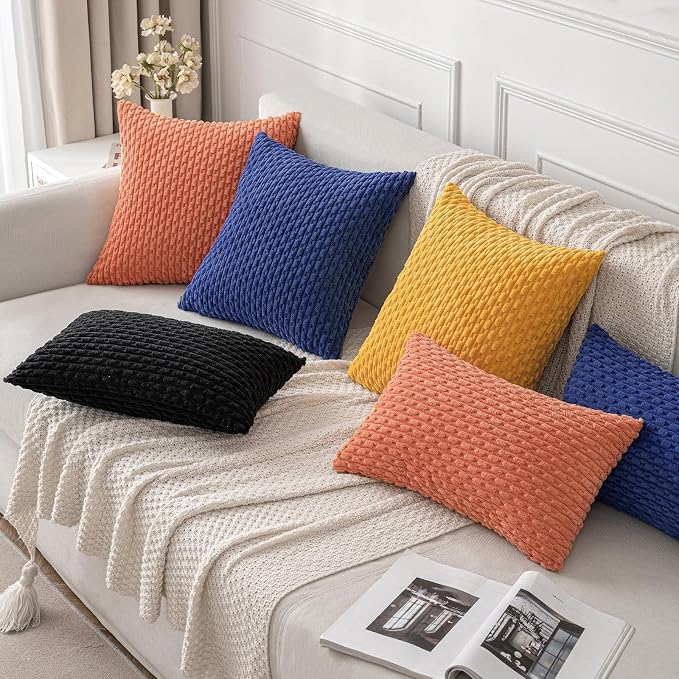 MIULEE Pack of 2 Decorative Lumbar Throw Pillow Covers 12x20 Inch Soft Boho - Image 4
