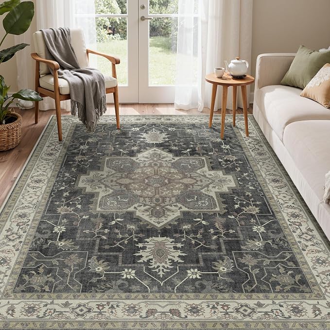 GENIMO 5x7 Area Rugs for Living Room, Machine Washable Rug, Non Slip Indoor - Image 2