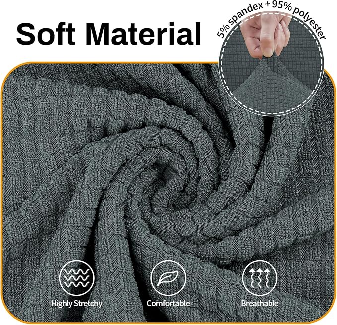 Asnomy Sofa Covers for 2 Cushion Couch Stretch loveseat Covers Slipcovers - Image 3