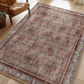 Phantoscope Washable Area Rug 6'x9' Non-Slip, Vintage Neutral Xmas Rugs by Phantoscope