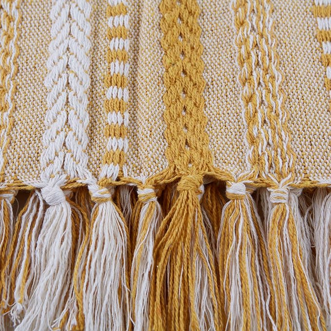 DII Braided Striped Throw, Honey Gold - Image 2