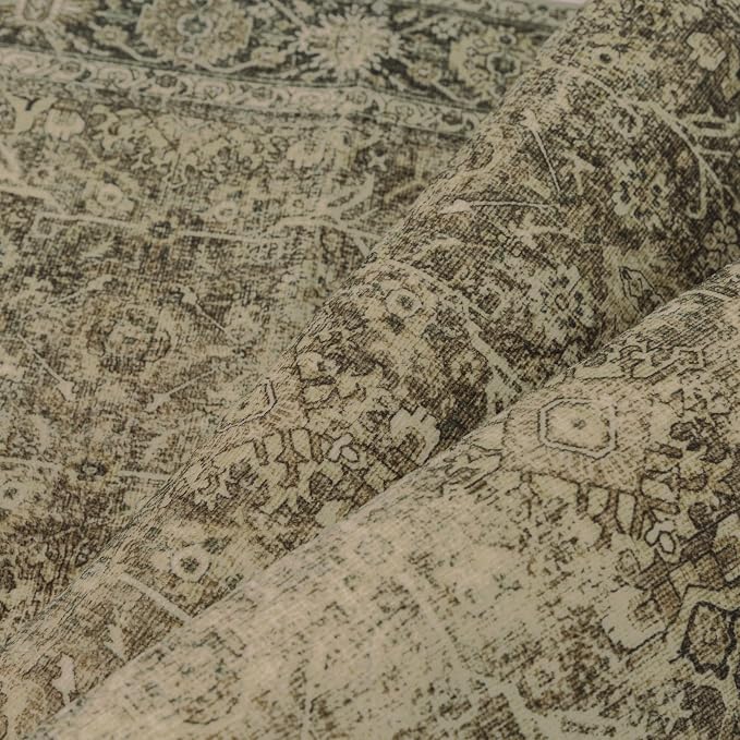 PureCozy Light Brown 2x5 Vintage Area Rug Hallway Indoor Kitchen Washable - Image 6
