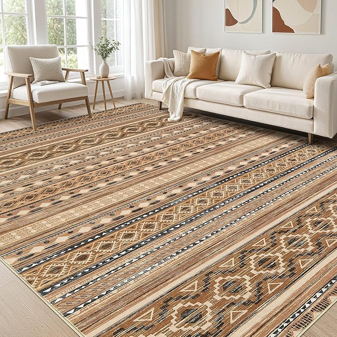 cotiled 10x12 Area Rug Living Room: Washable Boho Rugs by COTILED
