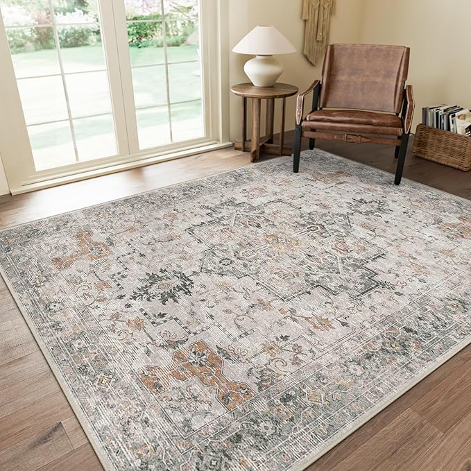 GENIMO 4x5 Area Rugs for Living Room, Machine Washable Rug, Non Slip Indoor by GENIMO
