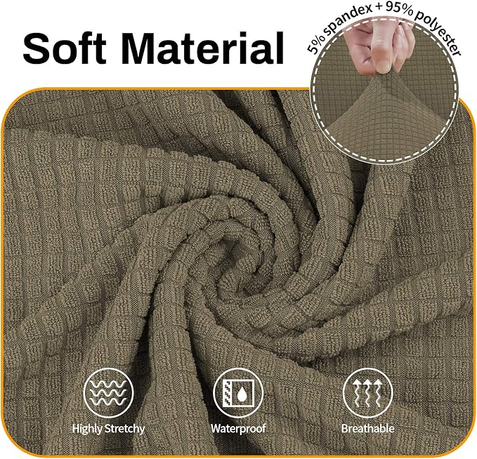 Asnomy Couch Covers for 3 Cushion Couch Stretch Sofa Covers Slipcovers - Image 3