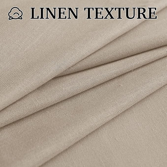 RYB HOME Linen Sheer Curtains 90 inches Long 2 Panels Set, Natural Lightweight - Image 7