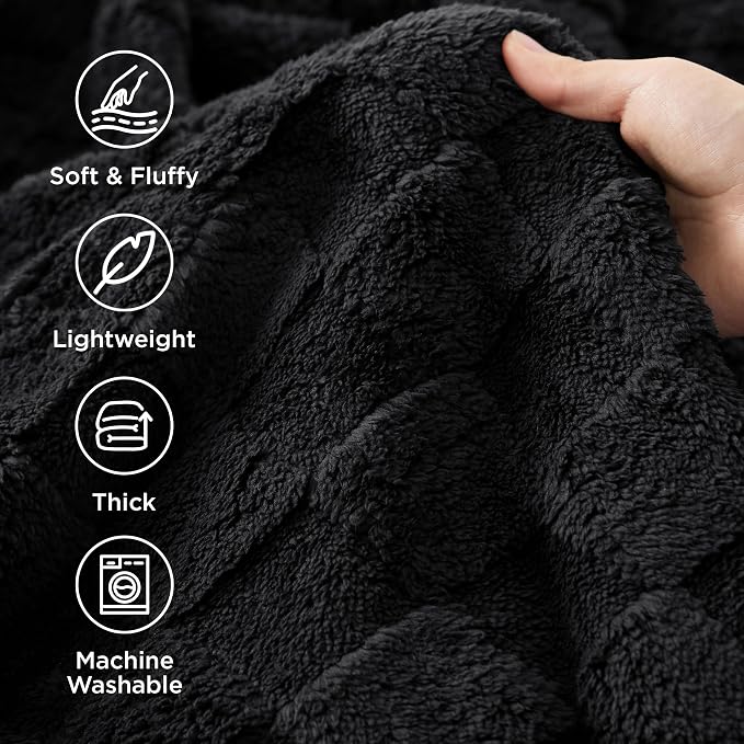 Bedsure GentleSoft Black Throw Blanket - Image 3