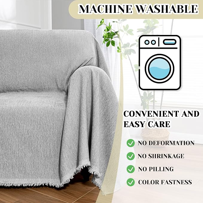 MEETSKY Grey Chair Covers Sofa Cover Washable - Image 4