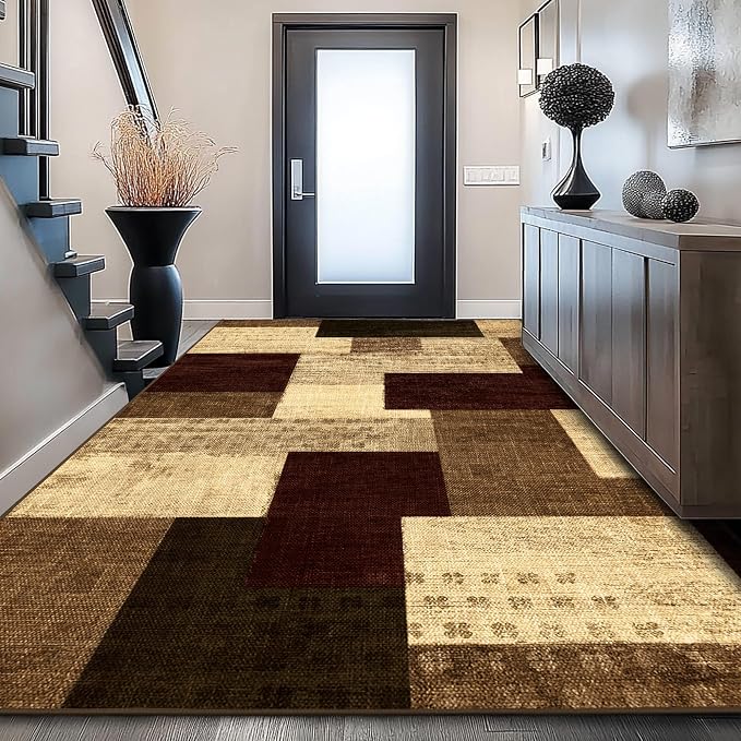 Modern Geometric Patchwork Indoor Area Rug - Image 6