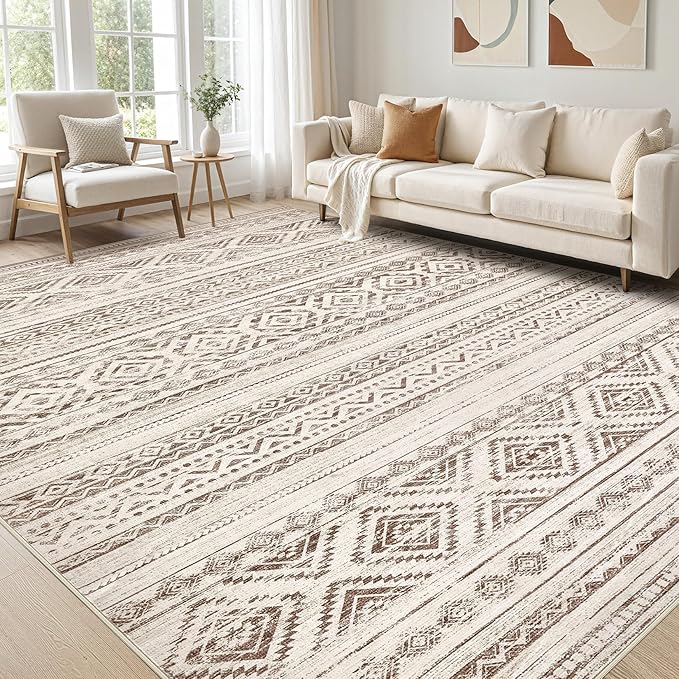 cotiled 6x9 Area Rug Living Room: Washable Boho Rugs by COTILED