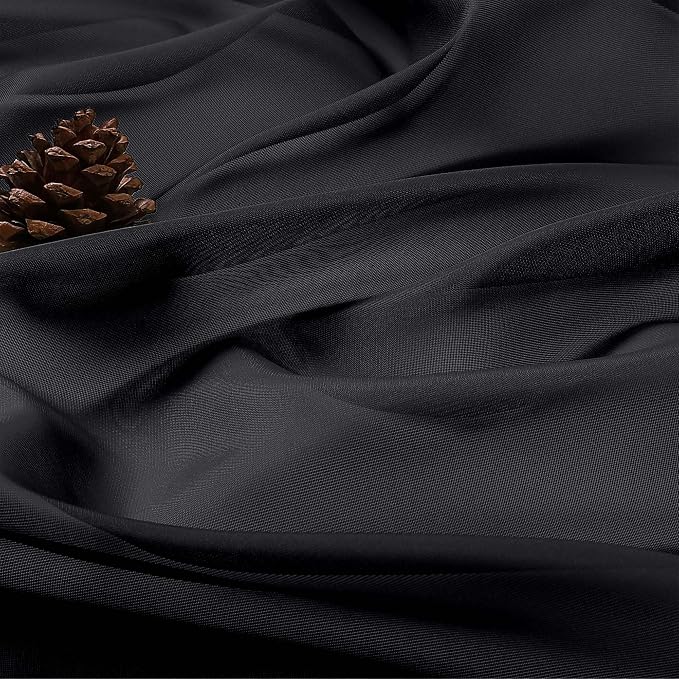 OVZME Black Bedroom Curtains 96 Length - Image 5