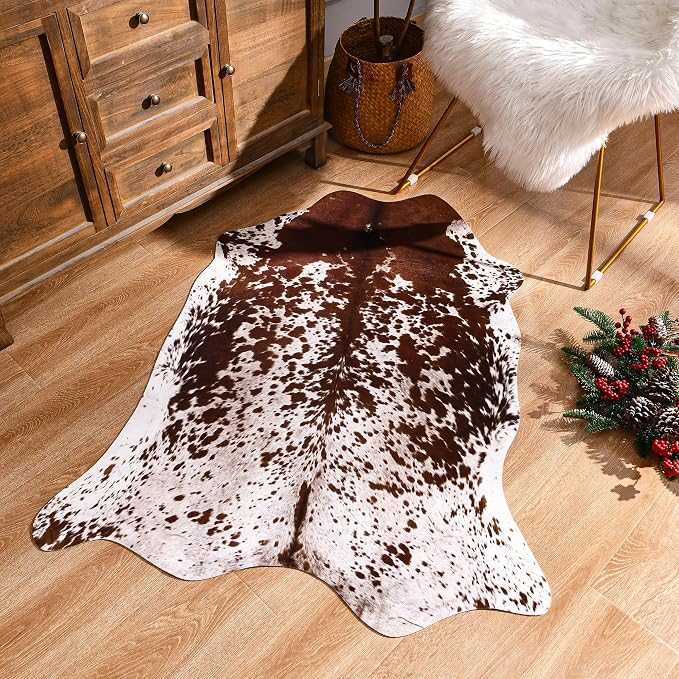 Easycozy Faux Cowhide Large Cow Print 3 x 4 Feet Thickened Elastic Rug - Image 6