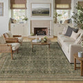 PureCozy 8x10 Area Rug for Living Room Green Brown Vintage Washable Bedroom by PureCozy